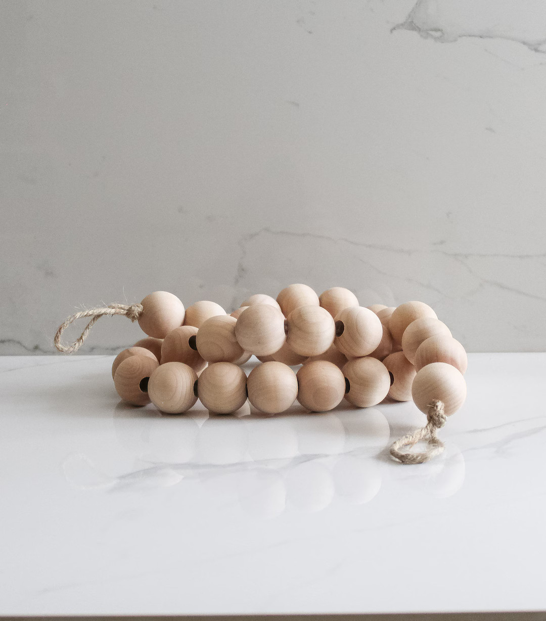 Chunky Wood Bead Garland, 38MM Wood Beads, Scandinavian Garland, Coffee Table Decor, Boho Decor, ... | Etsy (US)