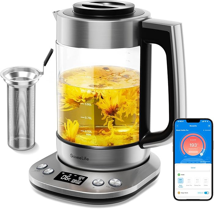GoveeLife Smart Electric Kettle with Tea Infuser for Loose Leaf, 1.7 L Electric Tea Kettle with B... | Amazon (US)