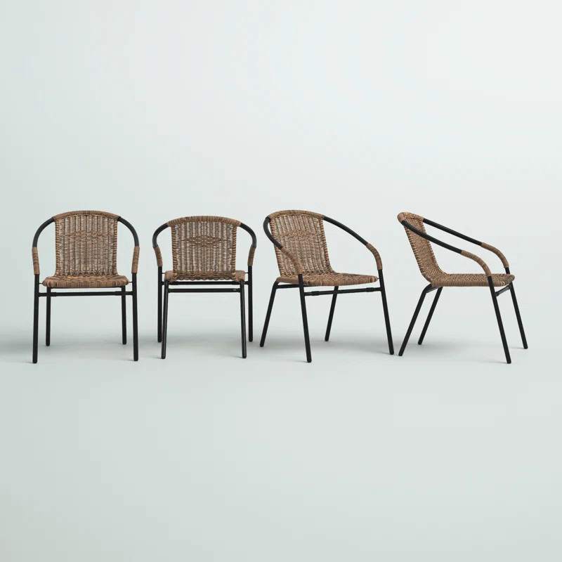 Pineville Rattan Stacking Patio Dining Chair | Wayfair North America