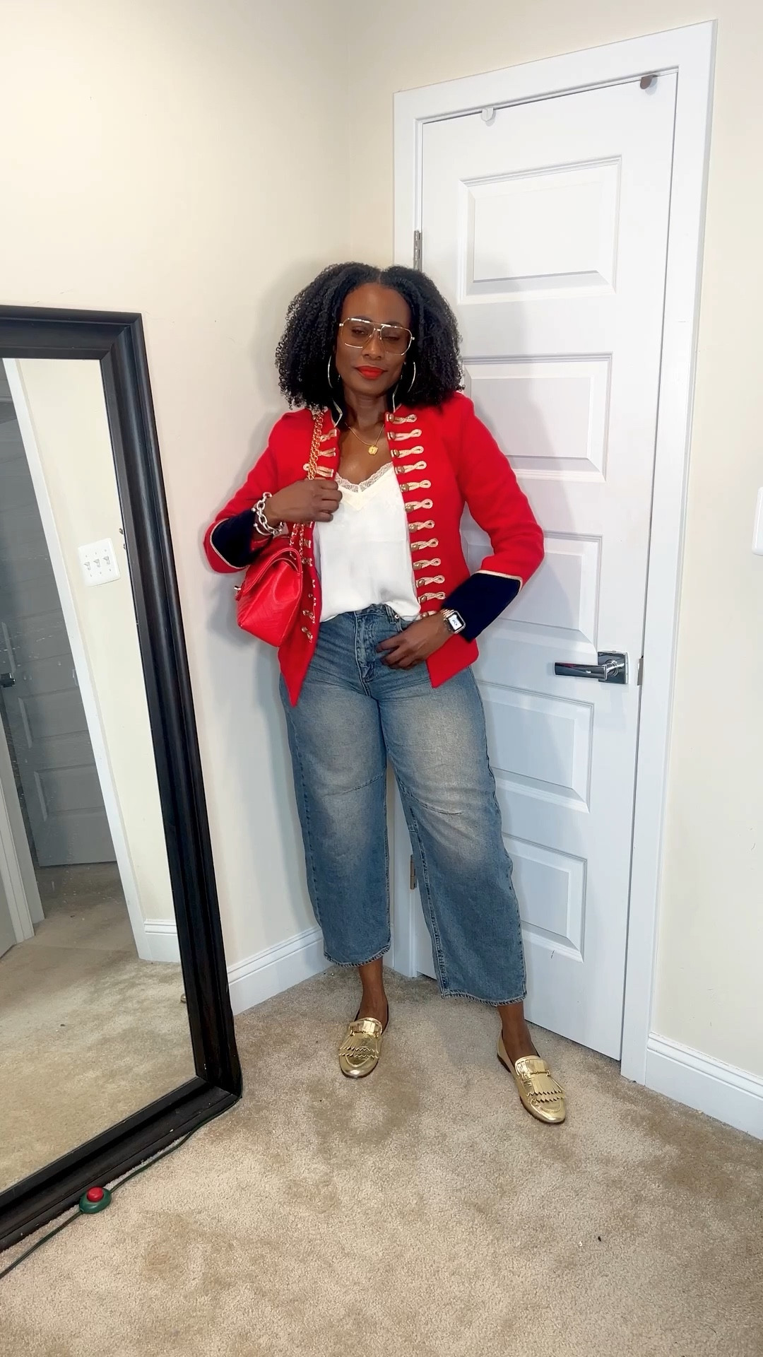 Military Jacket for the Spring!!!! Loving this trend #barrelljeans #militaryjacket #grwm 

#LTKOver40 #LTKgrwm #LTKootd