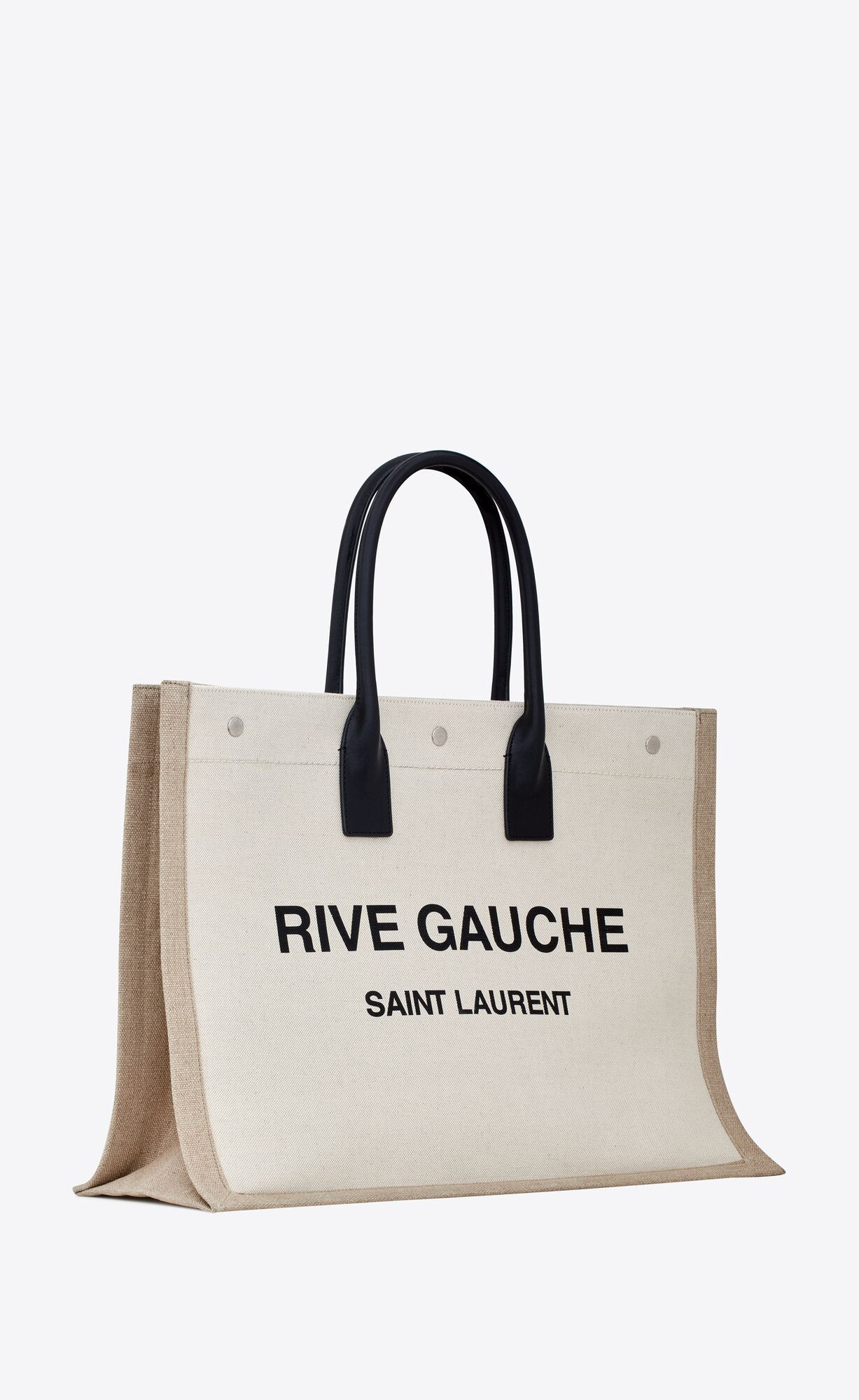 rive gauche large tote bag in printed canvas and leather | Saint Laurent Inc. (Global)