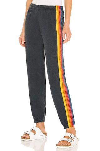 Aviator Nation 5 Stripe Sweatpant in Charcoal from Revolve.com | Revolve Clothing (Global)
