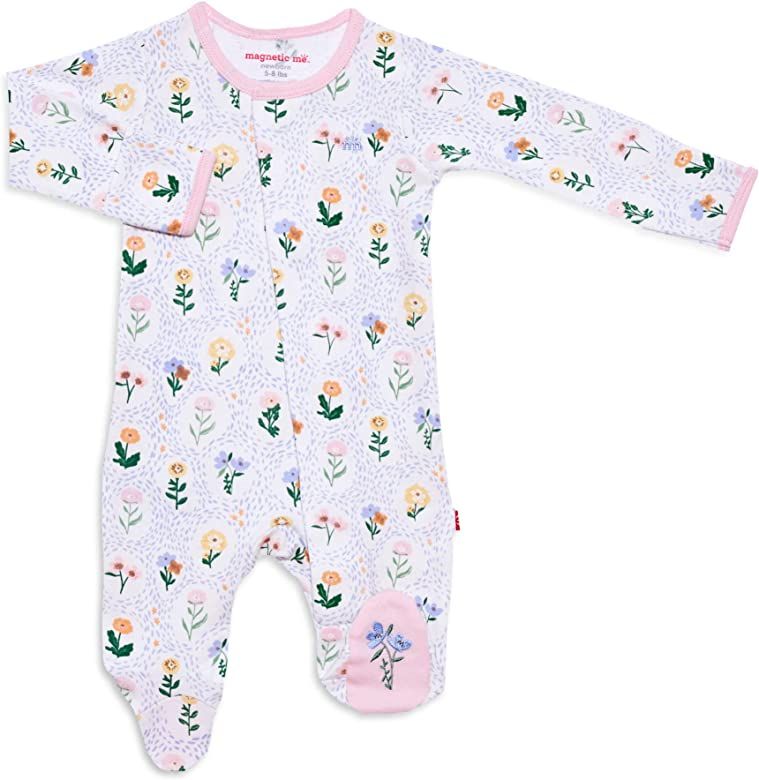 Magnetic Me Footie Pajamas 100% Organic Cotton Baby Sleepwear Quick Magnetic Fastener Sleeper | Amazon (US)