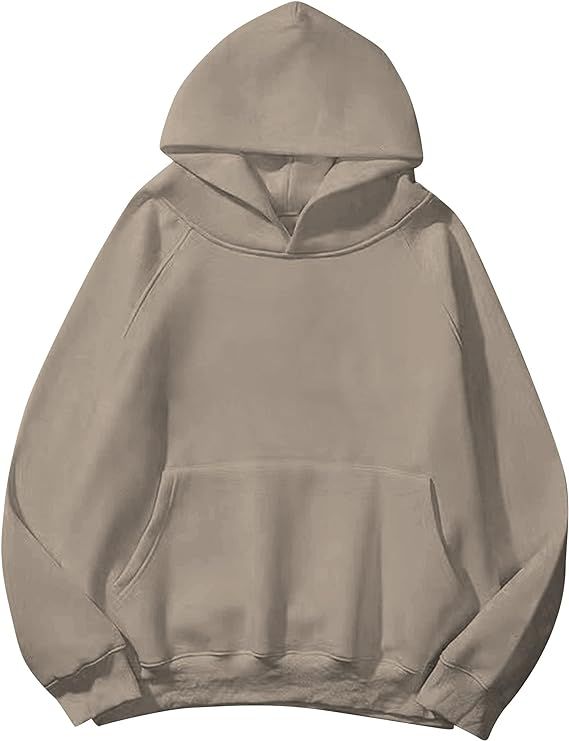 MISSACTIVER Women Oversized Solid Hoodie Basic Fleece Hooded Sweatshirt Loose Long Sleeve Casual ... | Amazon (US)