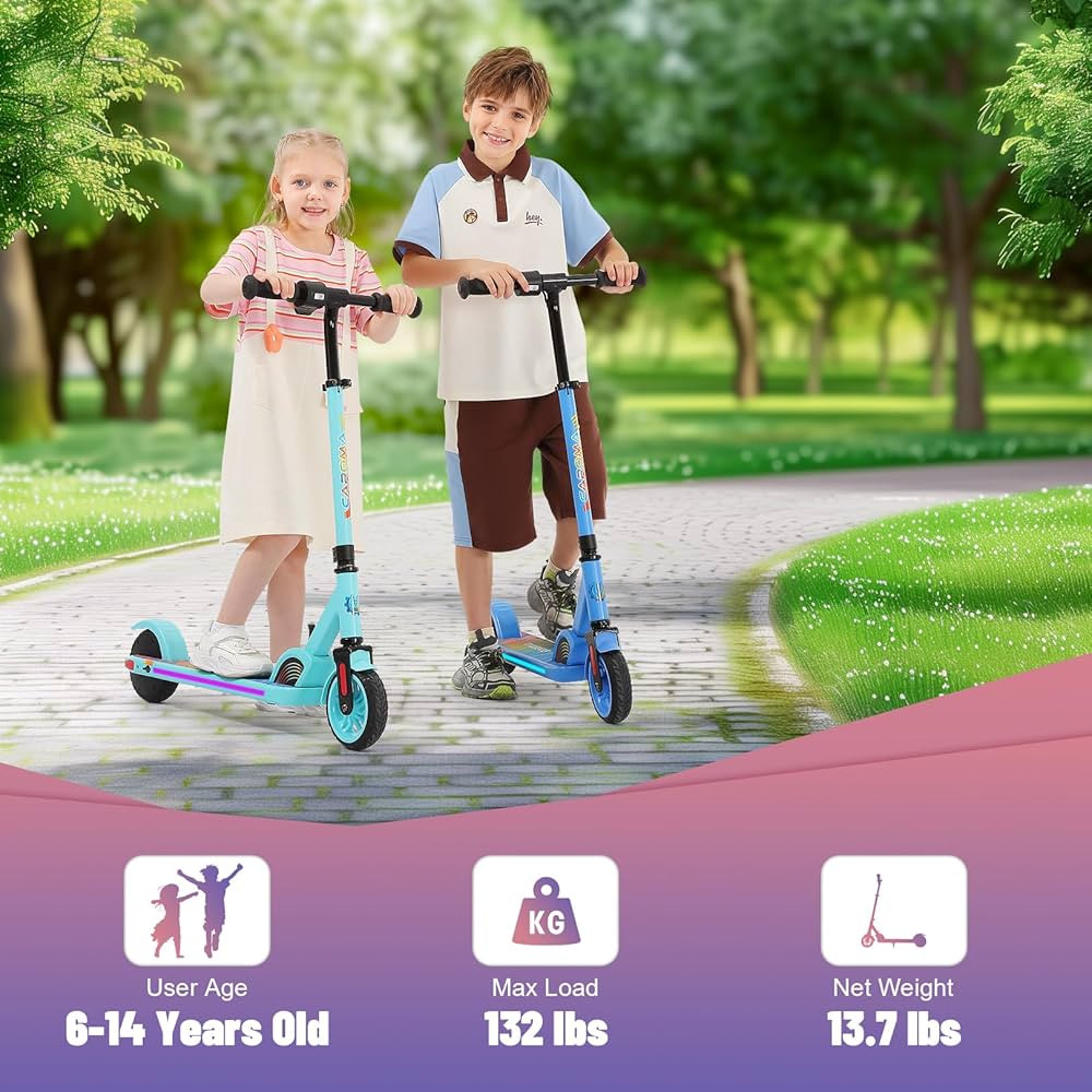 Caroma Electric Scooter for Kids Ages 6-14, 180W/150W Motor & 10 Mph, 80 Mins Ride Time, Adjustab... | Amazon (US)