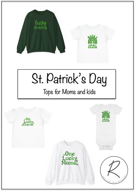 St. Patrick’s Day tops for moms, kids, toddlers and babies, mamas lucky charm, lucky, Mr. Lucky charm t-shirt 

#LTKkids #LTKSeasonal
