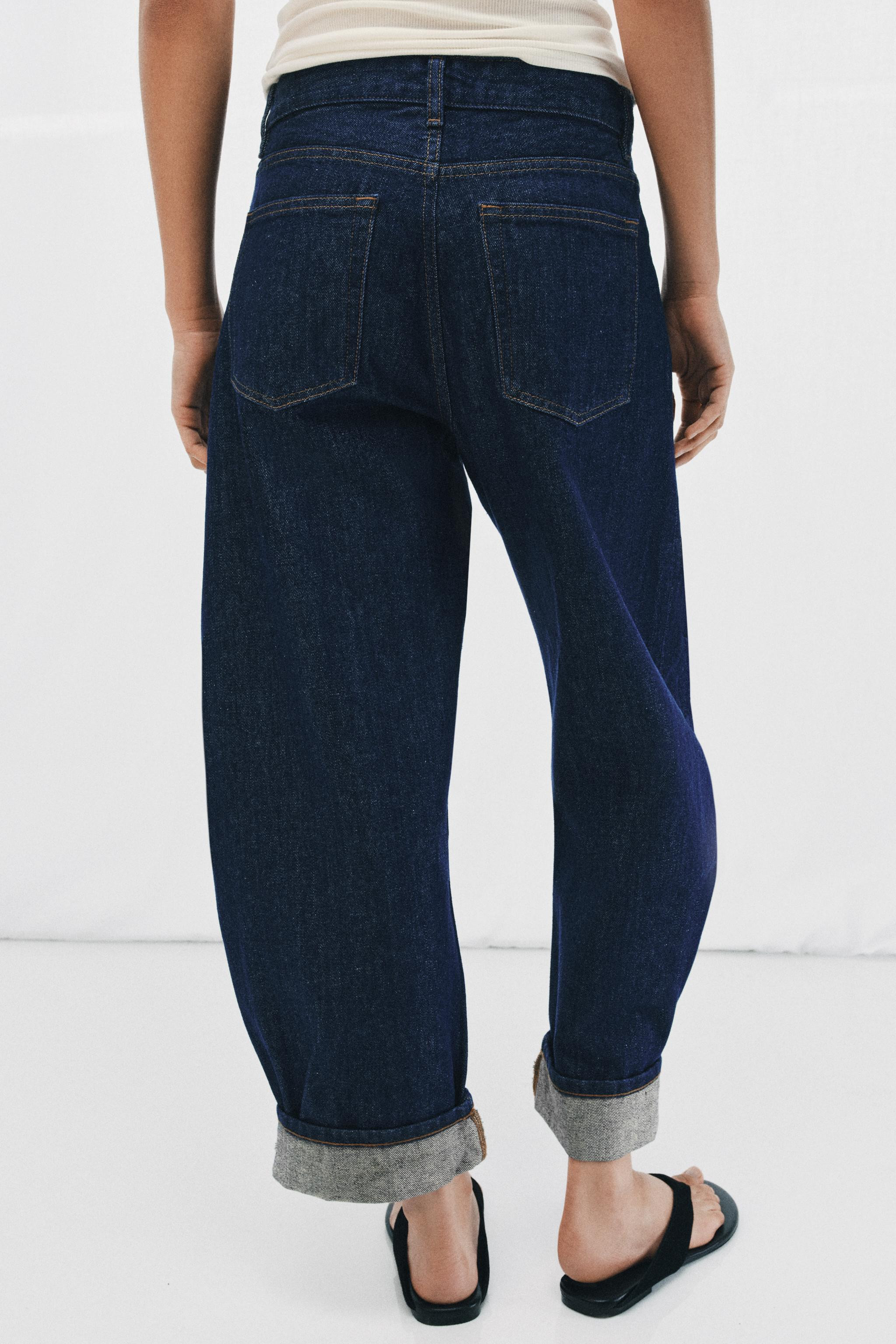ZW COLLECTION MID-WAIST BALLOON JEANS | Zara UK