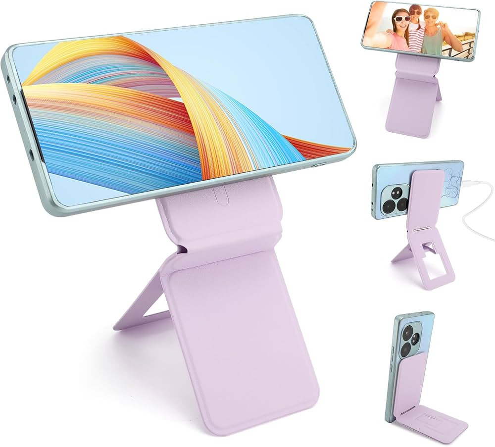 Phone Stand, Foldable Magnetic Phone Tripod, Angle Adjustment & Strong Magnets PU Leather Phone S... | Amazon (US)