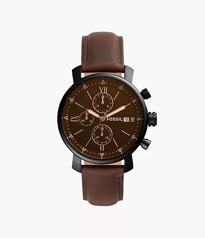 Rhett Chronograph Brown Leather Watch | Fossil (US)