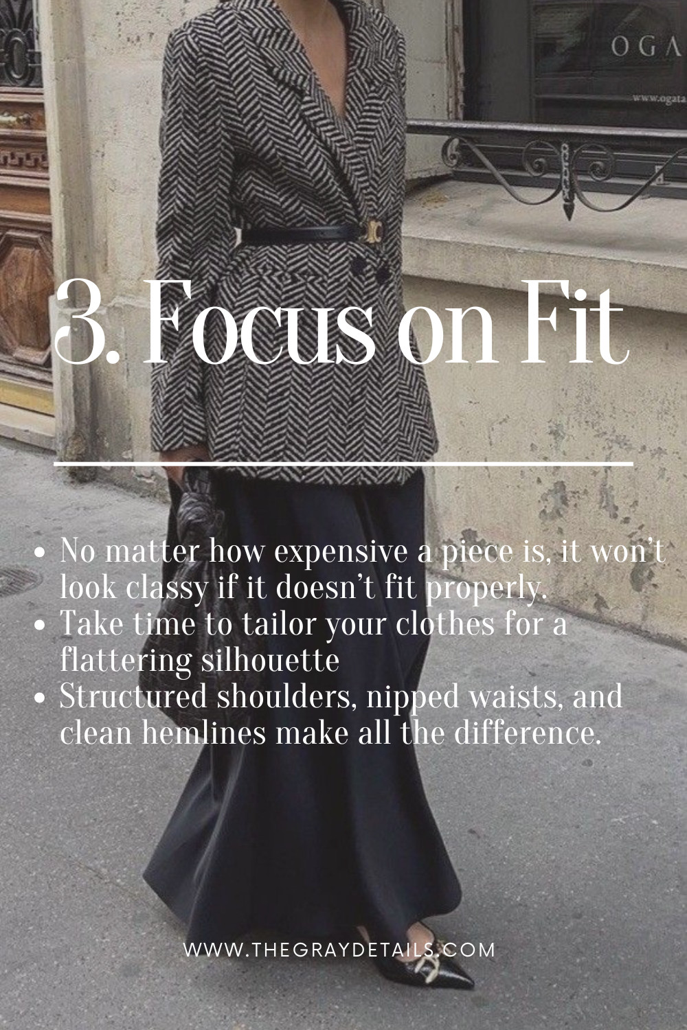 No matter how expensive a piece is, it won’t look classy if it doesn’t fit properly. Take time to tailor your clothes for a flattering silhouette
Structured shoulders, nipped waists, and clean hemlines make all the difference. 

 #LTKSeasonal #LTKStyleTip #LTKWorkwear