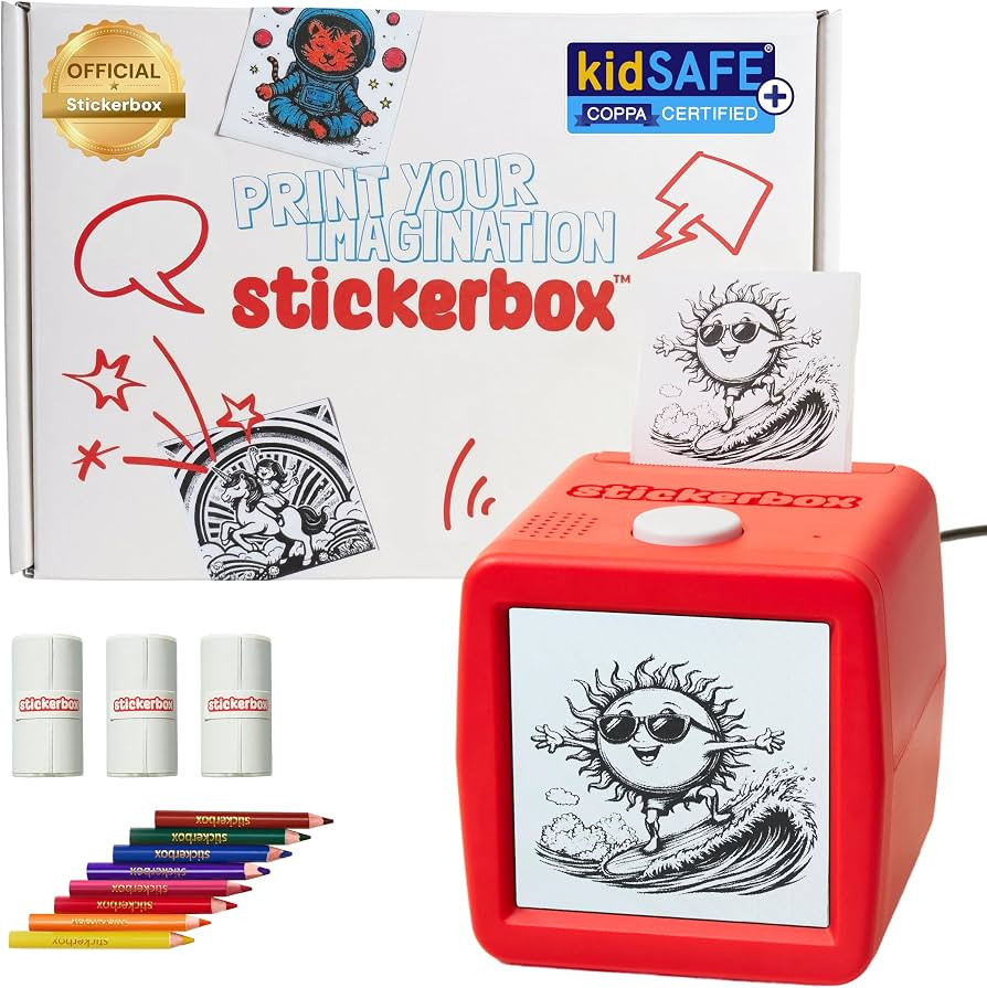 Stickerbox AI Voice-Powered Mini Sticker Maker for Kids - Portable Thermal Inkless Printer with 3... | Amazon (US)