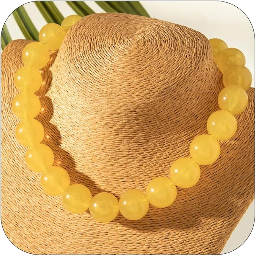 Colorful Chunky Beaded Necklace for Women Colorful Acrylic Round Beaded Choker Necklace Fashion Adjustable Neon Resin Large Round Beads Necklaces Handmade Summer Costume Party Jewelry | Amazon (US)