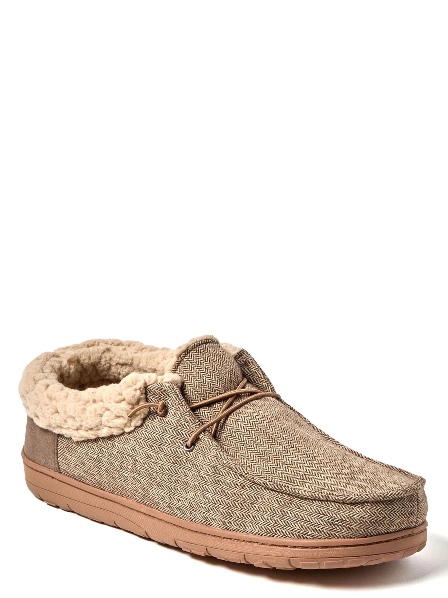 Dearfoams Cozy Comfort Men's Twill Chukka Closed Back Slippers | Walmart (US)