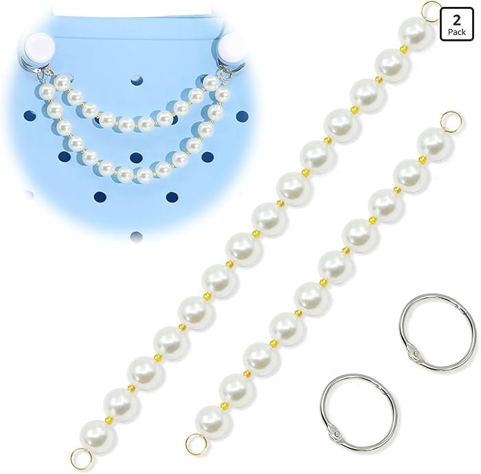 2 Pcs Pearls Charm For Bogg Bag Accessories, Purse Strap Extender, Purse Chains For Women Rubber ... | Amazon (US)