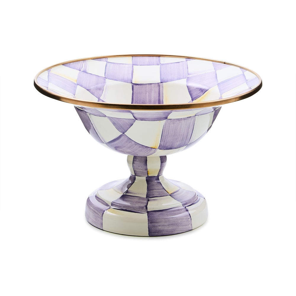 Violet Check Small Compote | MacKenzie-Childs