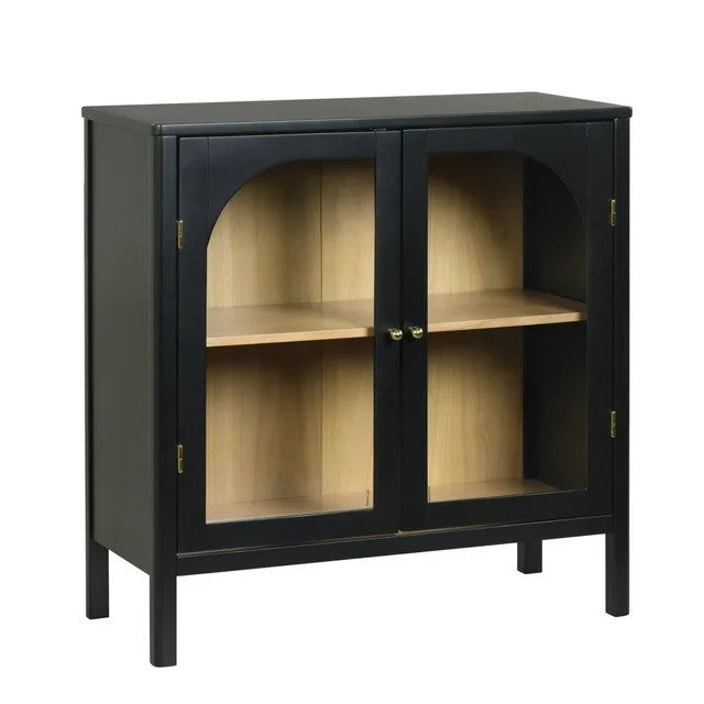 Nathan James Mason Sideboard Buffet with Glass Doors and Adjustable Shelves | Walmart (US)