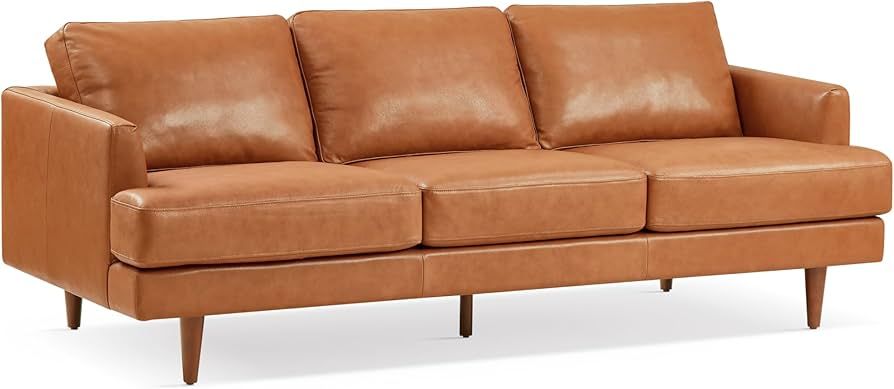 Valencia Grosseto 3-Seater Leather Sofa | Premium Top Grain Nappa Leather 11000, Sink-Right in Cu... | Amazon (US)