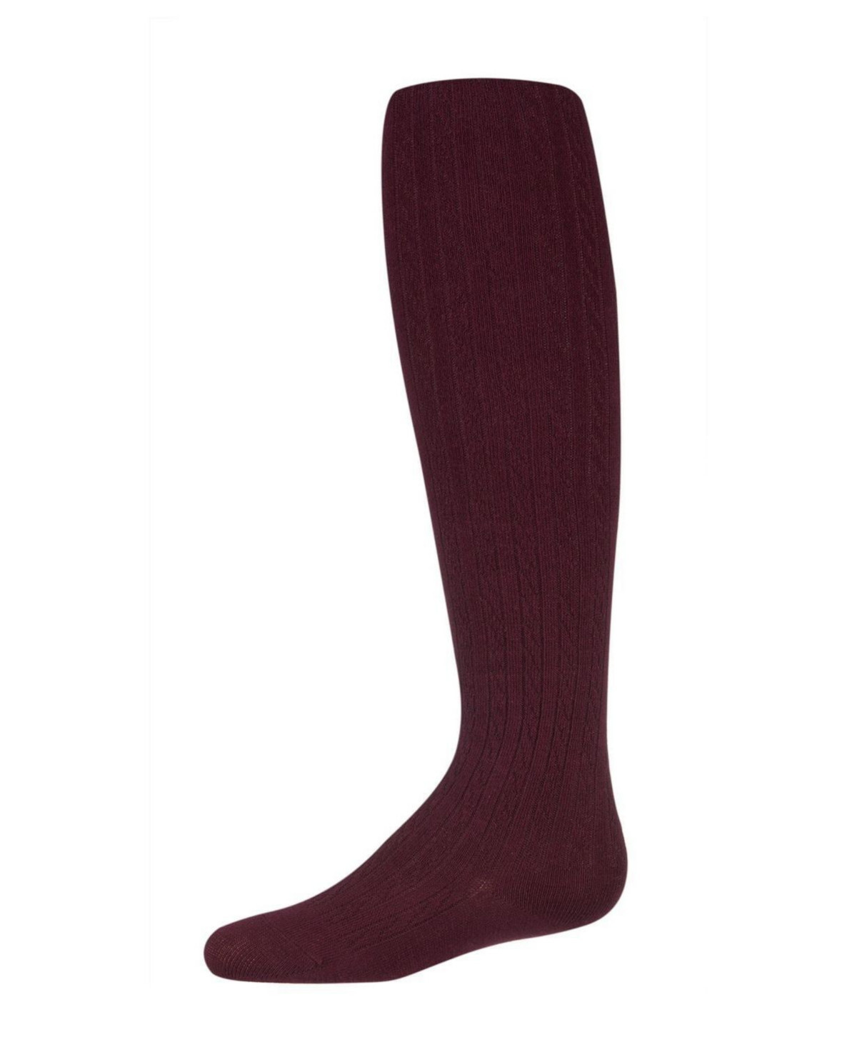 MeMoi Big Girls Cotton Blend Cable Tights - Maroon | Macy's