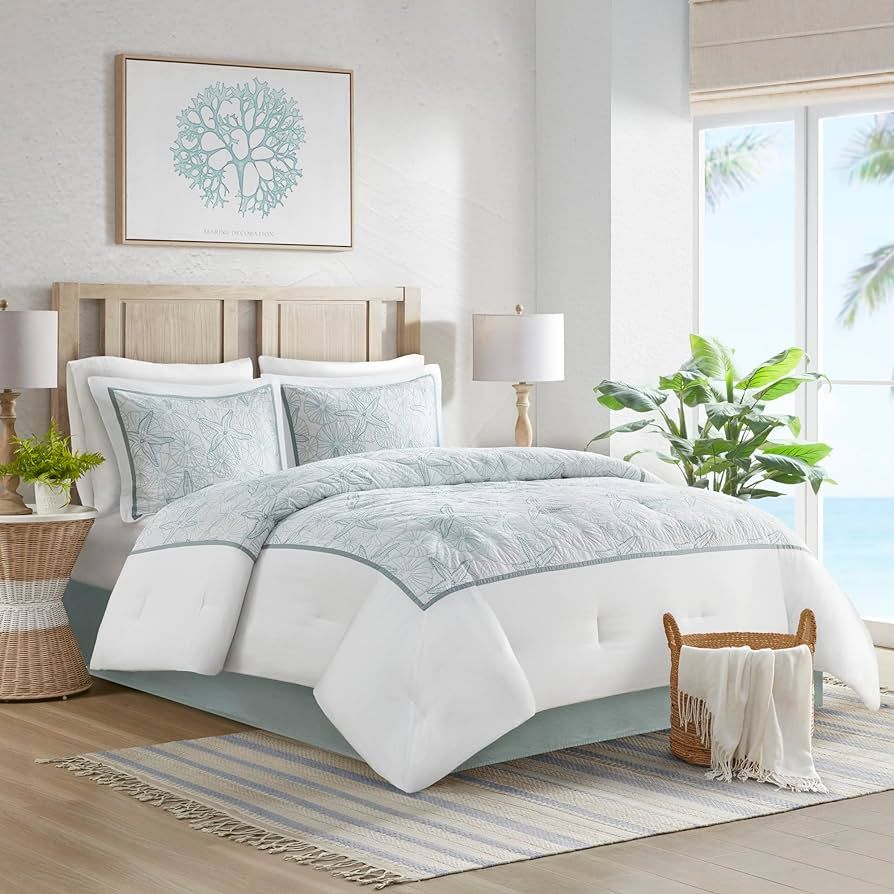 Harbor House Cotton Comforter Set - Coastal Oceanic Sealife Design, All Season Down Alternative B... | Amazon (US)