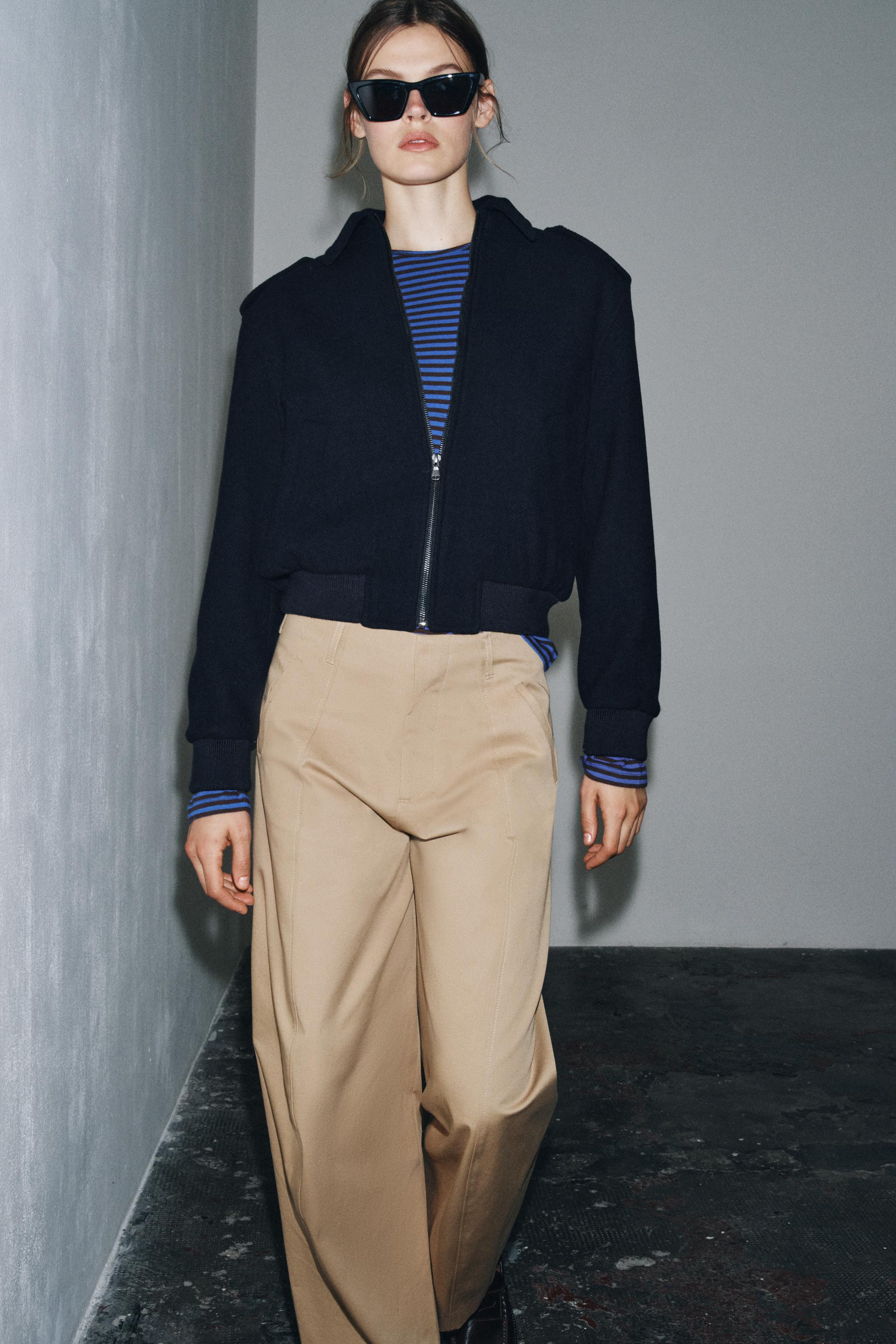 WOOL BLEND BOMBER JACKET ZW COLLECTION | Zara US