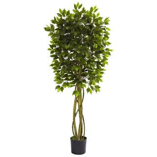 Nearly Natural 5.5 ft. Artificial UV Resistant Indoor/Outdoor Ficus Tree 5380 - The Home Depot | The Home Depot