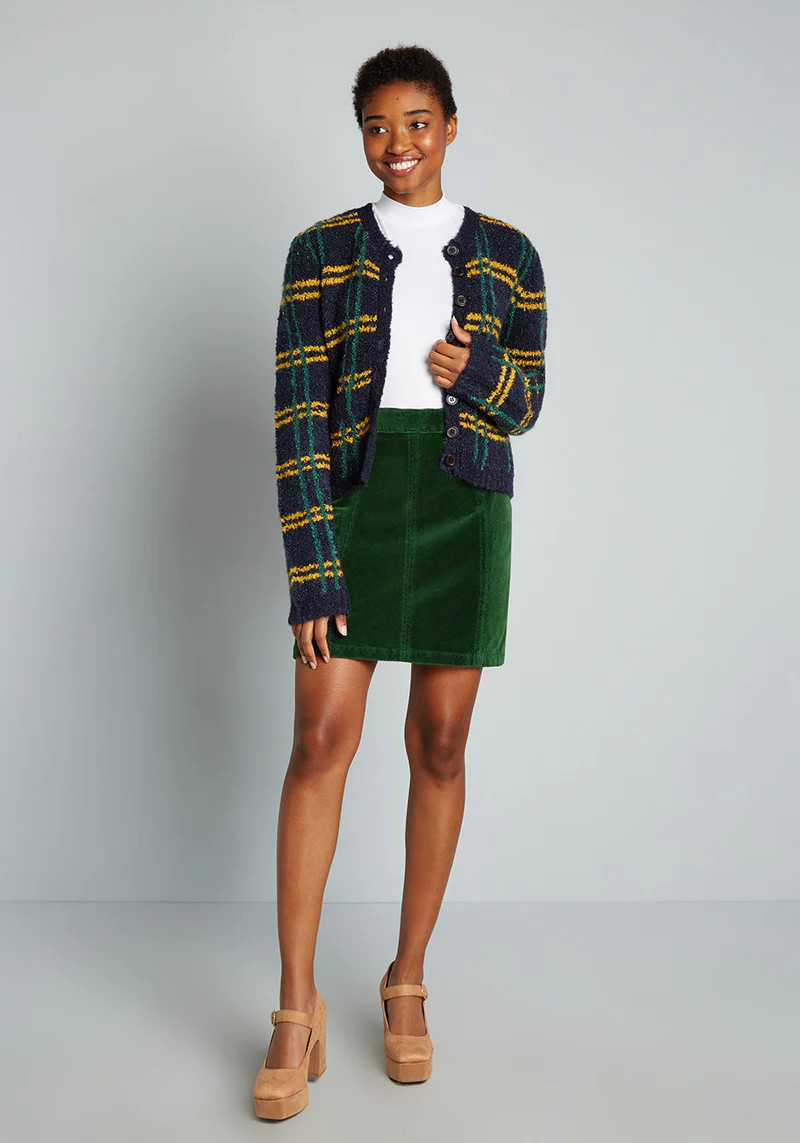Ephemeral Emerald Corduroy Mini Skirt | ModCloth