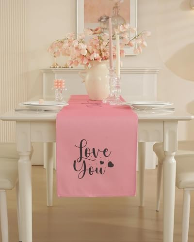 Valentines Day Table Runner 90 Inches Long Valentines Day Decor with Love You Heart Table Runner for Birthday, Wedding Anniversary, Marriage Proposals, Engagements, Romantic Events | Amazon (US)