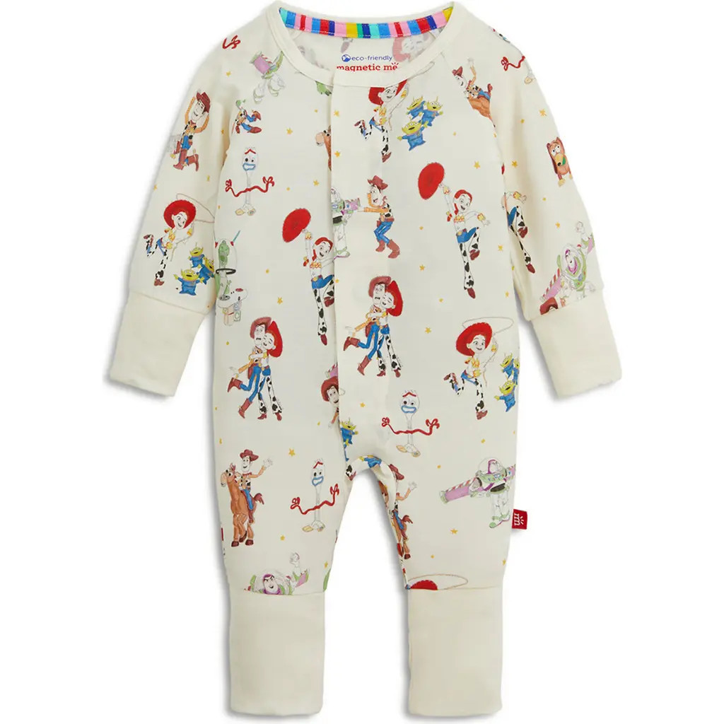 Magnetic Me Toy Story Woody & Friends Footie in White at Nordstrom, Size 6-9M | Nordstrom