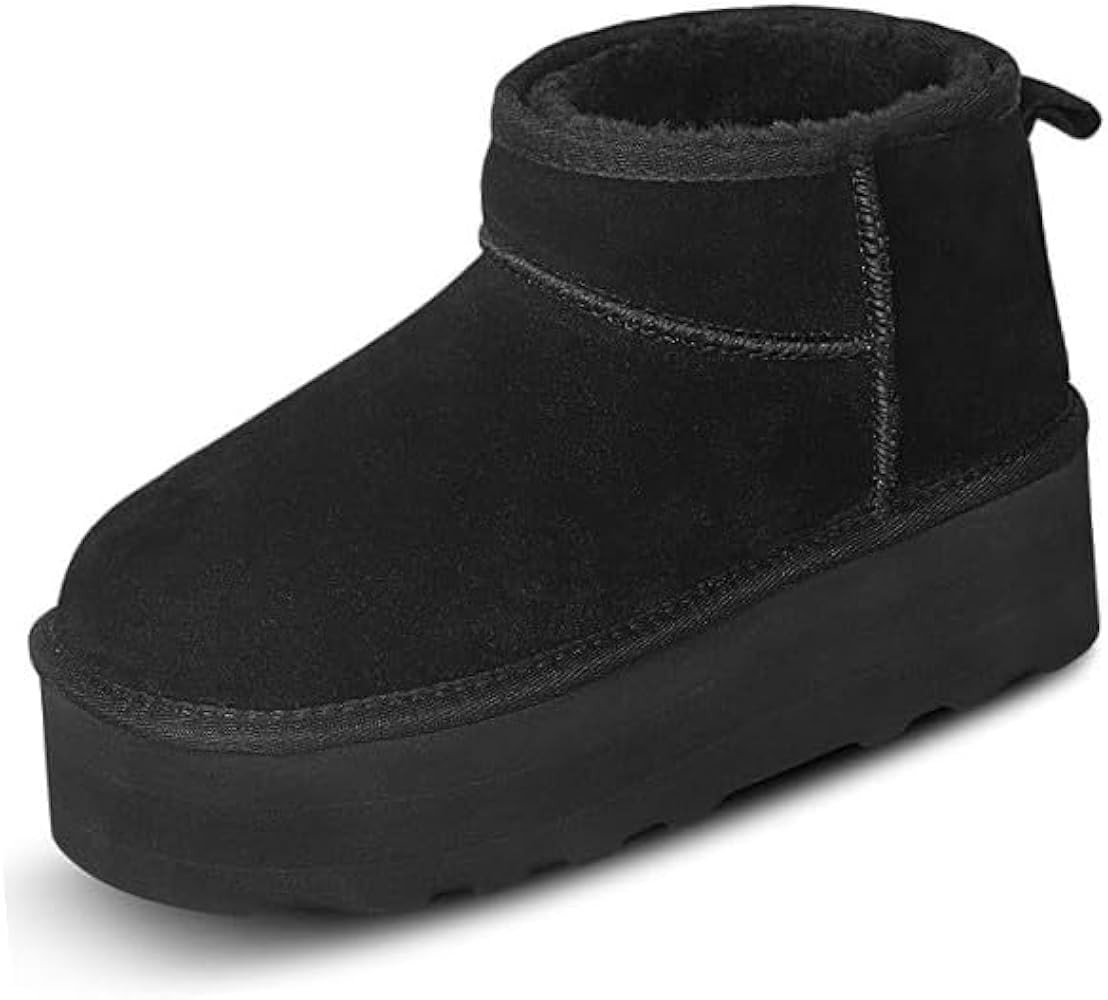 MACNAS Platform Mini Boot For Women Short Ankle Boot Classic Ultra Snow Platform Anti-Slip Boot F... | Amazon (US)