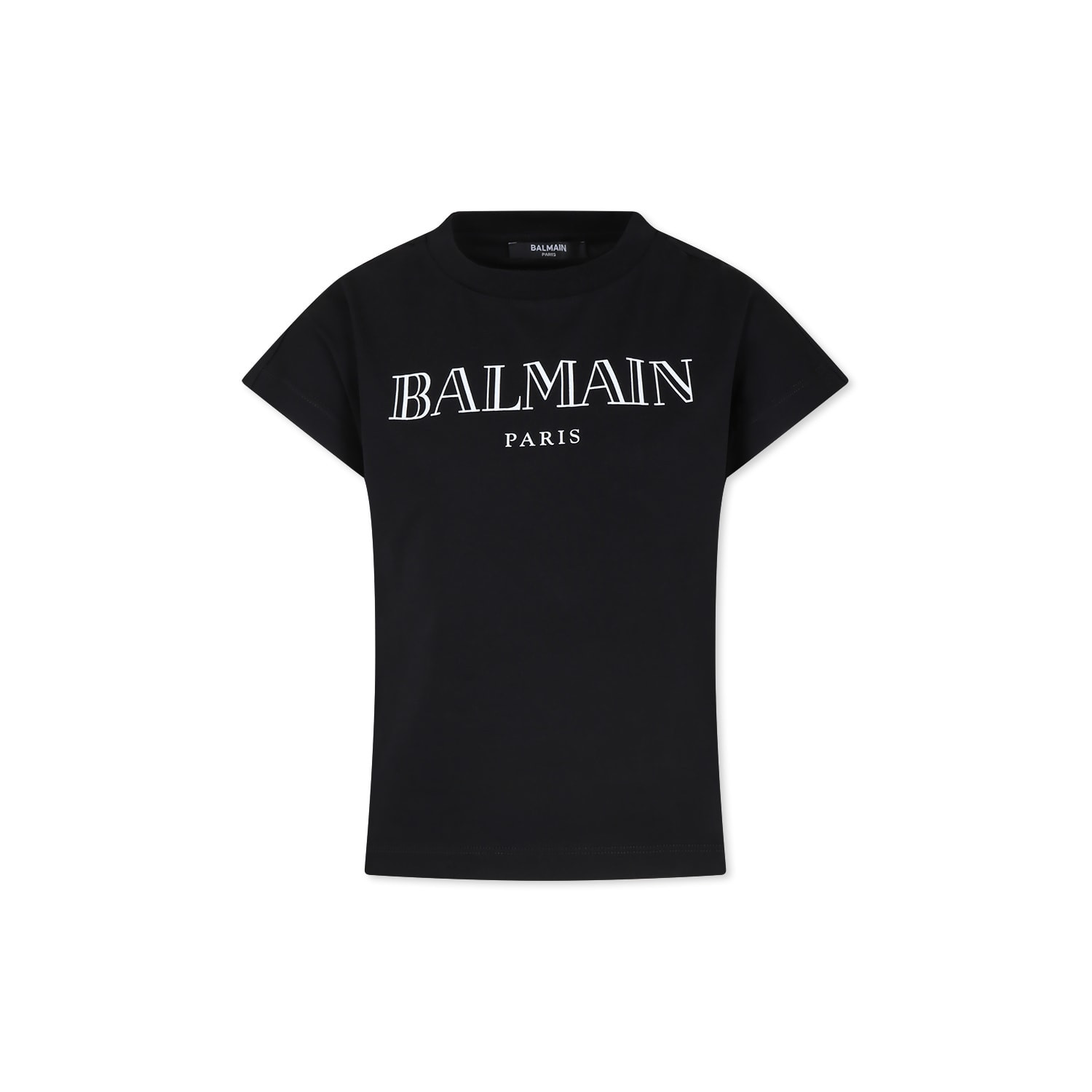 Balmain Black T-shirt For Girl With Logo | Italist.com US