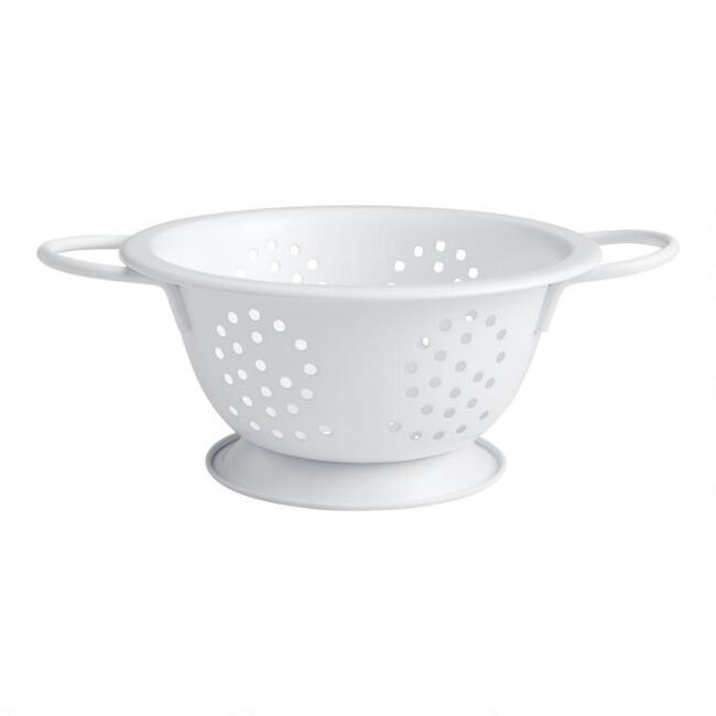 Mini White Steel Footed Colander Set of 2 | World Market