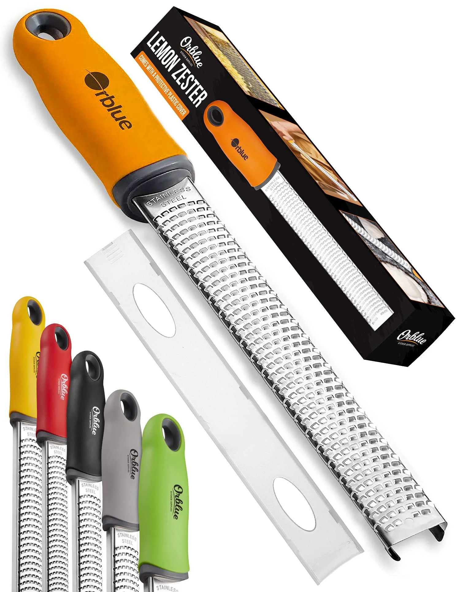 Orblue Lemon Zester & Cheese Grater - Premium Citrus Zester, Kitchen Grater for Parmesan, Chocola... | Walmart (US)