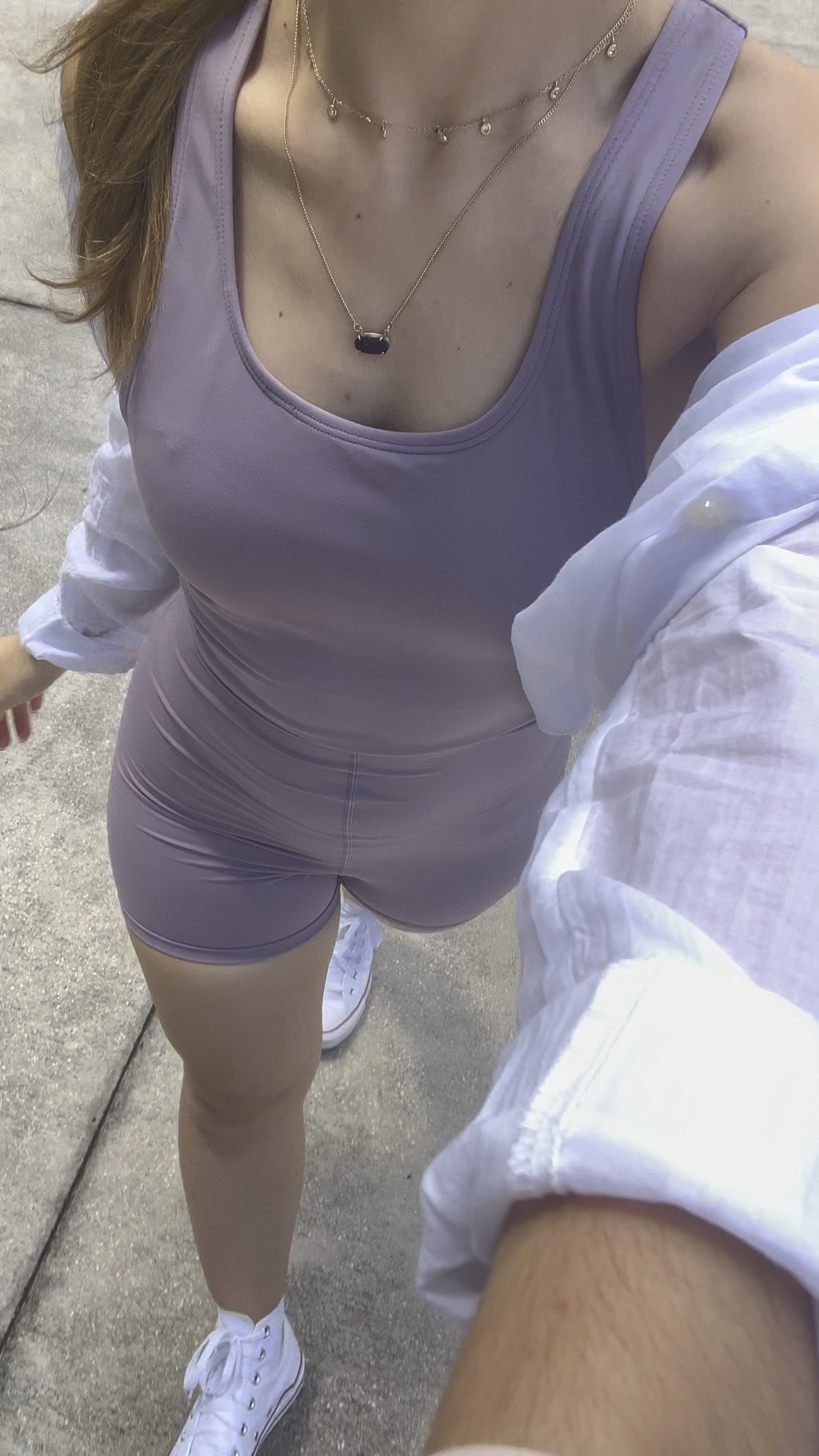 OMG girls this active onesie / active romper is the cutest Pink Lily find! I am obsessed with how flattering it is, cinches in the right places. Has a razorback style and the shorts don’t roll up, under $50! Perfect look for a college girl and back to college. Can layer up with a thicker cardigan. Has padding, so you don’t have to wear a bra. Paired with a light white button up shirt, my white high top converse, some gold jewelry, and one of my fave sunnies. Xoxo, Lauren

#romper #onesie #pinklily #converse pink lily boutique, fall fashion, summer fashion #LTKshoecrush 

#LTKU #LTKunder100 #LTKBacktoSchool