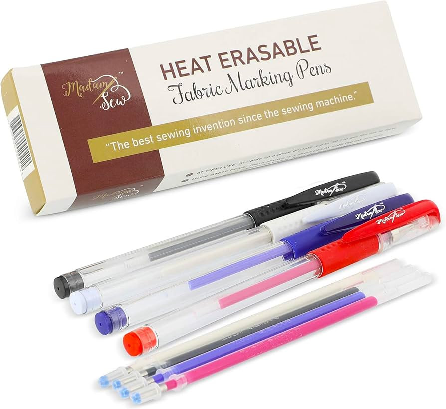 Madam Sew Heat Erasable Fabric Marking Pens | Quilting, Sewing, Crafts and Dressmaking I 4 Assort... | Amazon (US)