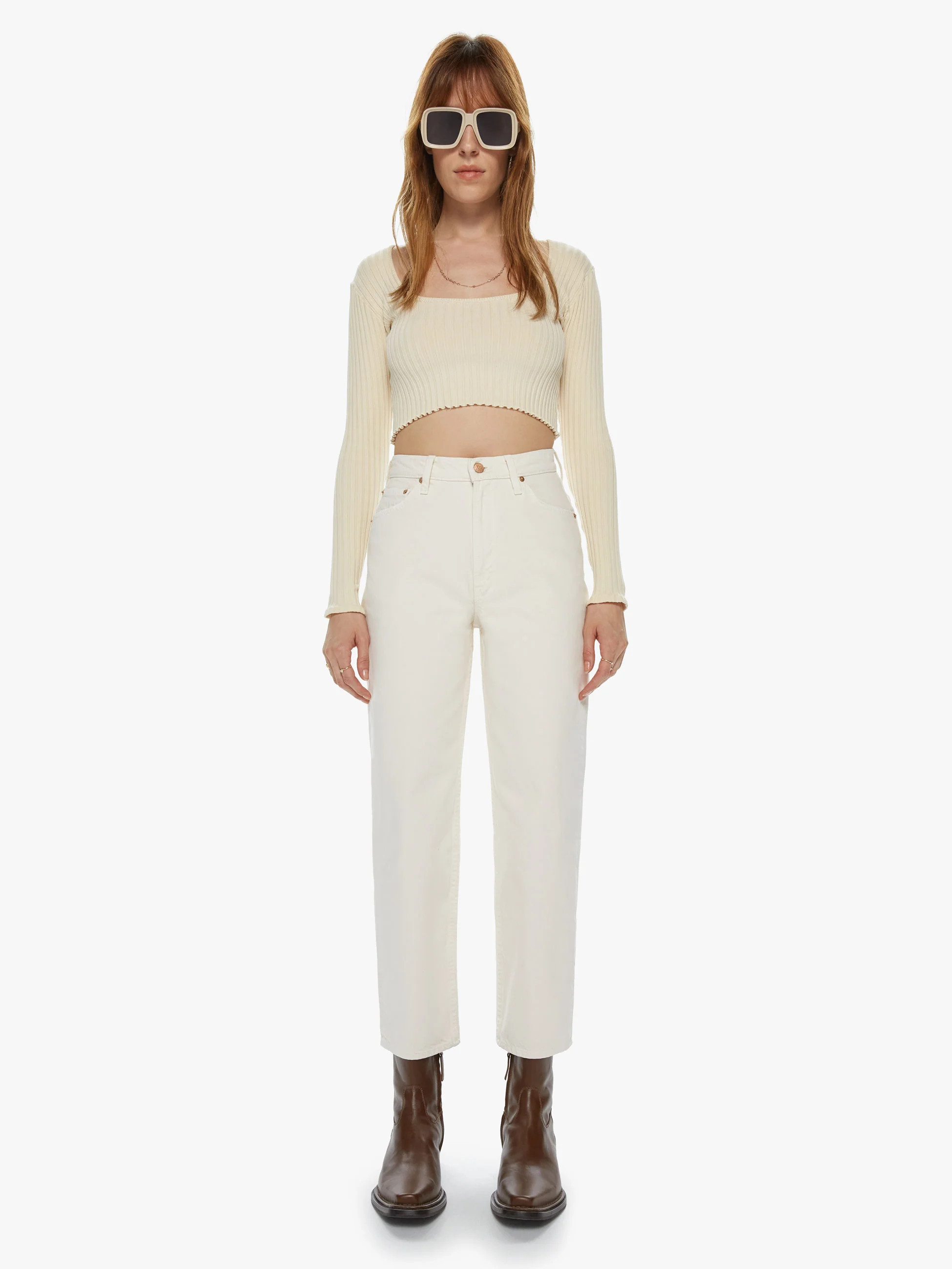 SNACKS! High Waisted Double Stack Ankle | Mother Denim