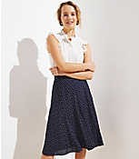 Dotted Godet Midi Skirt | LOFT