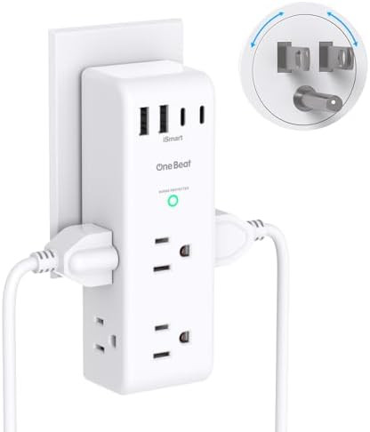Surge Protector Outlet Extender - with Rotating Plug, 6 AC Multi Plug Outlet with 4 USB Ports (2 ... | Amazon (US)