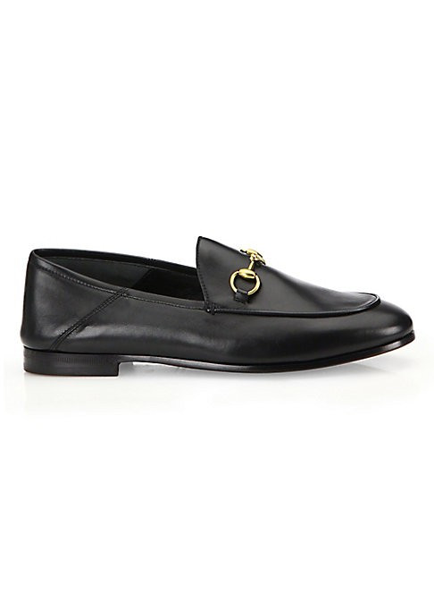 Gucci Women's Brixton Leather Horsebit Loafers - Black - Size 38 (8) | Saks Fifth Avenue