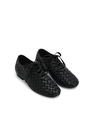 JW PEI Kayla weave strap lace up shoes in black | ASOS | ASOS (Global)