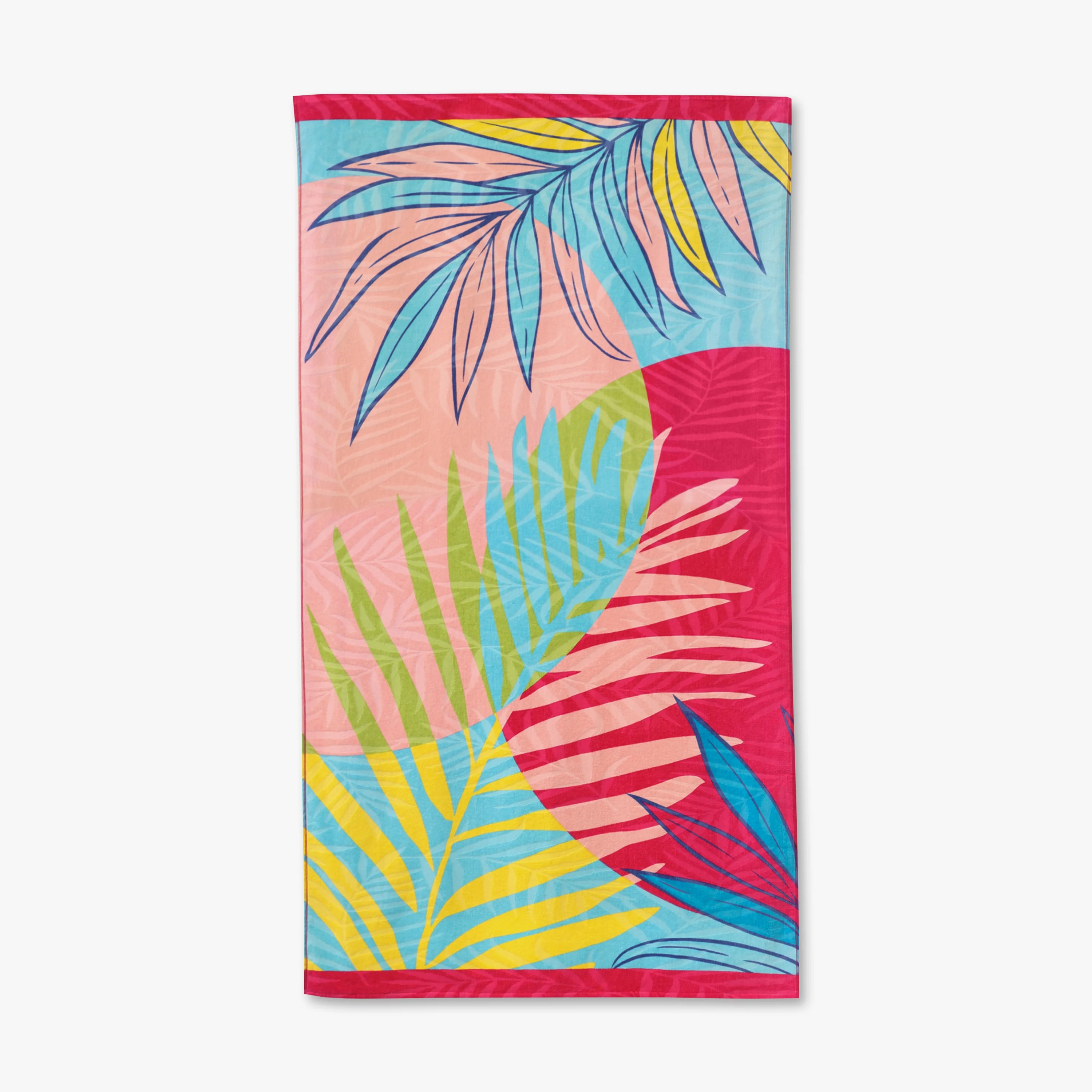Better Homes & Gardens Oversized Printed Palm Coral 100% Cotton Velour Beach Towel, 38” x 72" | Walmart (US)
