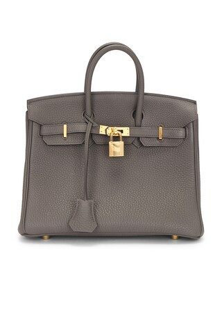 hermes Hermes Togo Birkin 25 Handbag in Etain - Grey. Size all. | FWRD 