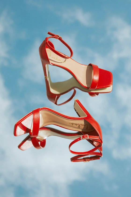 Witcher Red Ankle Strap High Heel Sandals | Lulus (US)