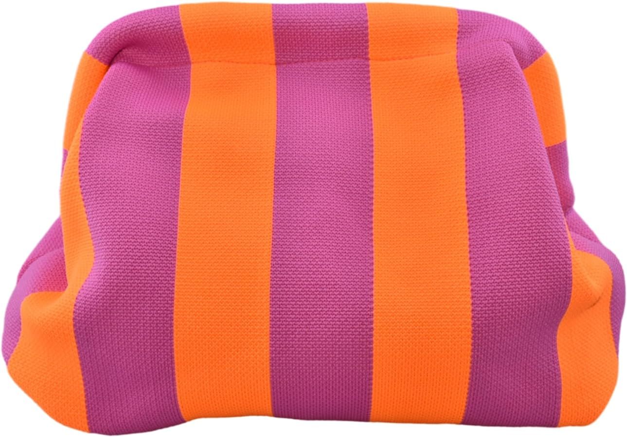 Dumpling Bag, Clutch Purse for women Colorblock Cloud Bag Clutch Handbags Casual Crochet Bag Even... | Amazon (US)