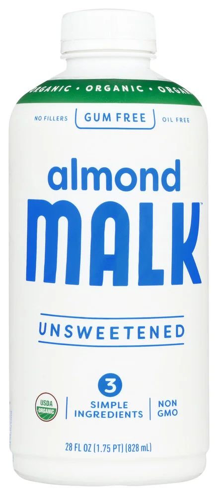 MALK Organics Unsweetened Almond Milk, 28oz, (Pack of 6) | Walmart (US)