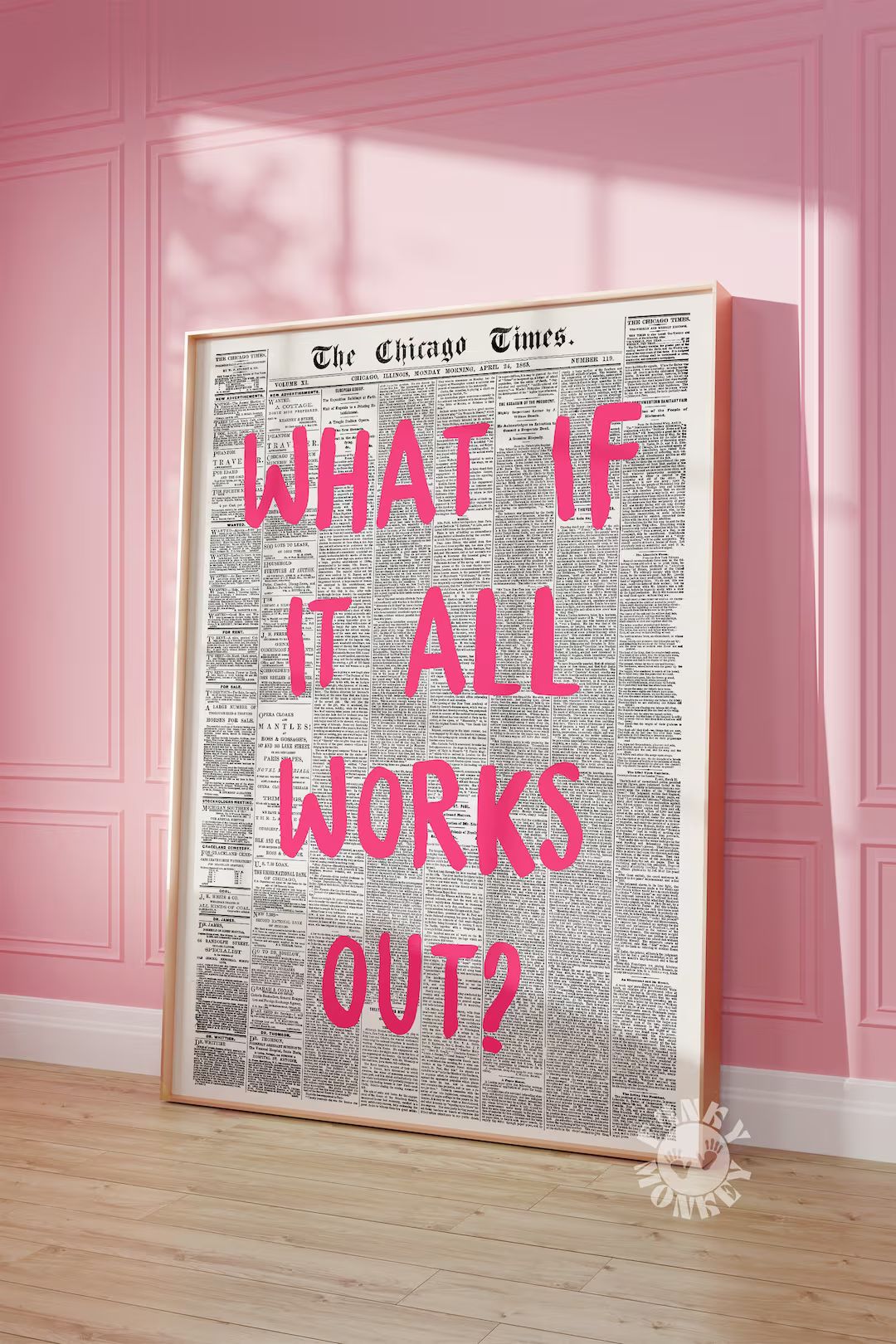Retro Newspaper Print, What If It All Works Out Poster, Trendy Wall Art, College Apartment Aesthe... | Etsy (US)