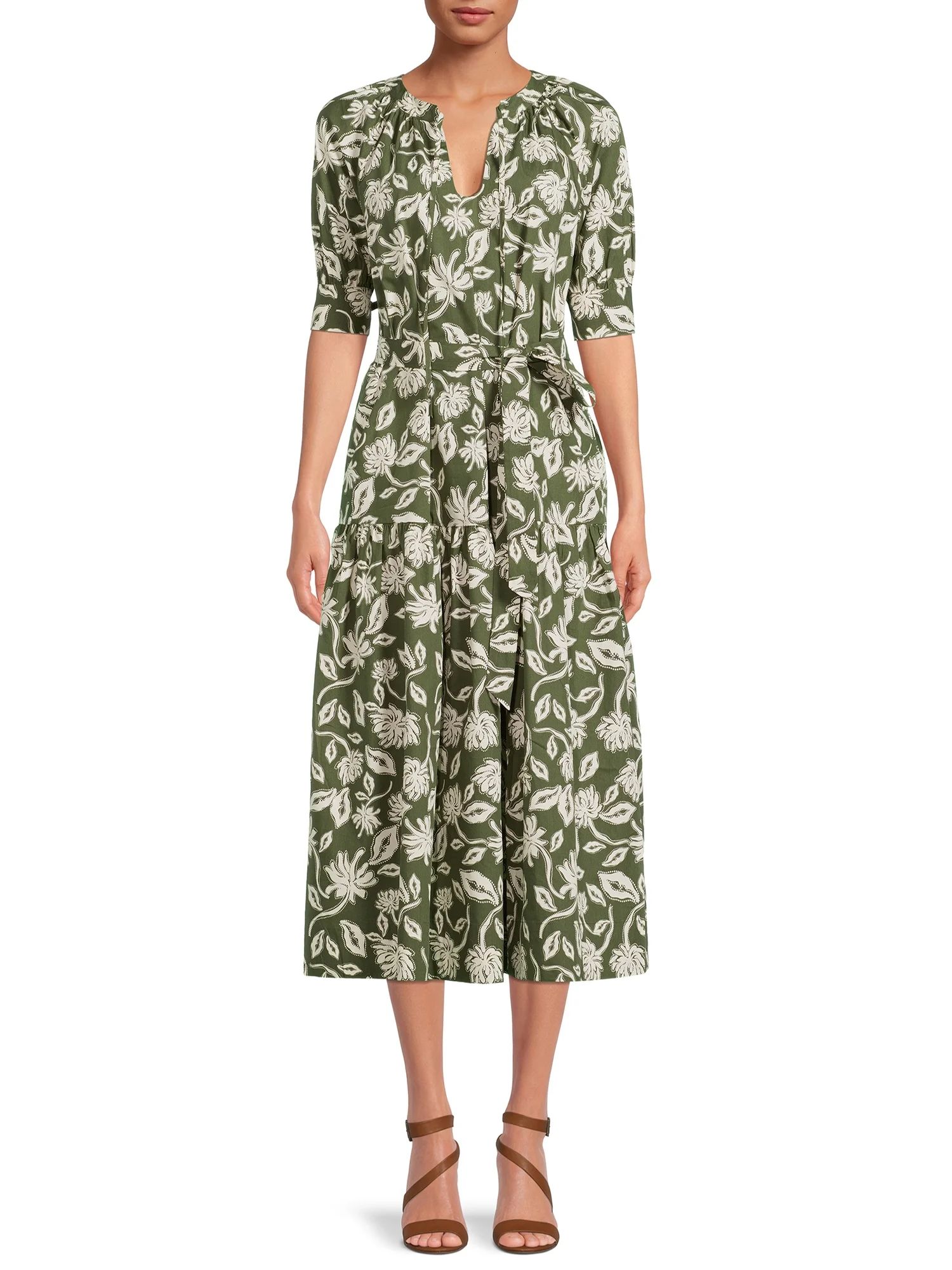 The Get Women's Tied Waist Midi Dress | Walmart (US)