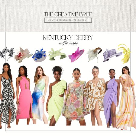 Kentucky Derby outfit inspo, Kentucky derby hat, fascinators, wedding guest dress, race track outfit, horse racing outfit, maxi dress 

#LTKunder100 #LTKstyletip #LTKwedding
