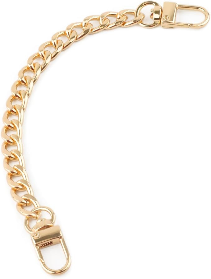 Gold Purse Chain Strap, 7.9 Inch Replacement Bag Chain, Metal Braided Chain Strap for DIY Handbag... | Amazon (US)