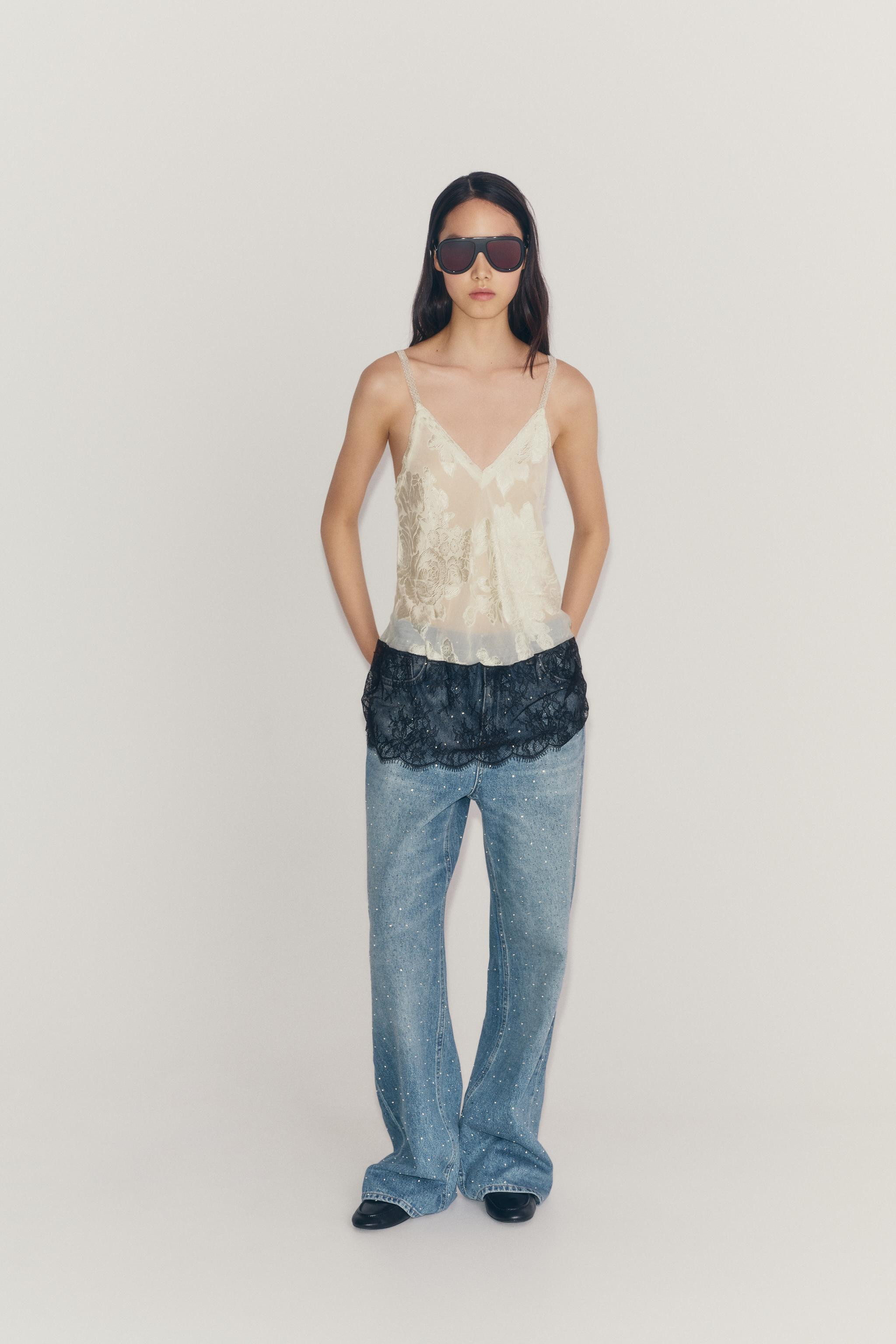 ZW COLLECTION SILK JACQUARD CAMI | Zara US