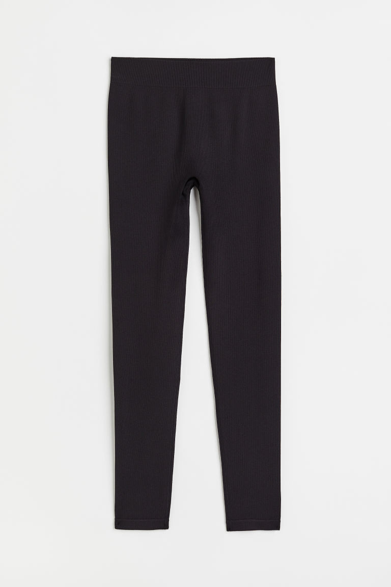 H & M - THERMOLITE® Ribbed Leggings - Black | H&M (US + CA)